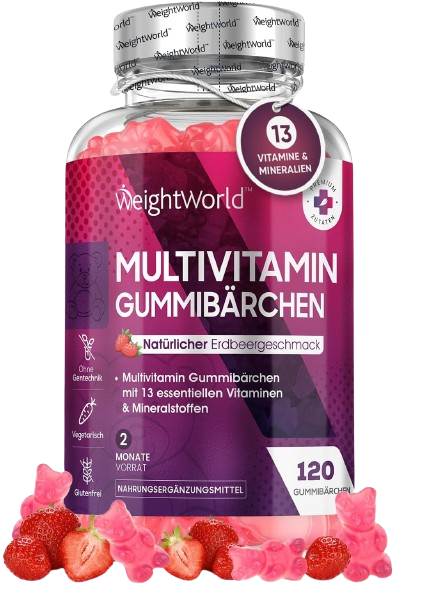 120-Count Adult Multivitamin Gummies: 14 Vitamins & Minerals, Strawberry Flavor